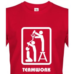 Bezvatriko.cz pánské tričko pro kamarády Teamwork červená