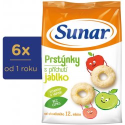 Sunar dětské křupky jablečné prstýnky 6 x 50 g