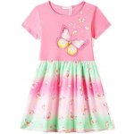 Bavlněné dívčí letní šaty s motýlky světle růžová – Sleviste.cz