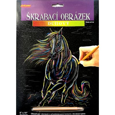Creatoys Škrabovací obrázek duhový Kůň s hřívou – Zboží Dáma