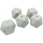 Natana hranaté silikonové korálky šedé 17 mm 5 ks – Zboží Dáma