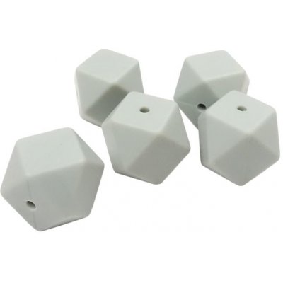 Natana hranaté silikonové korálky šedé 17 mm 5 ks – Zboží Dáma