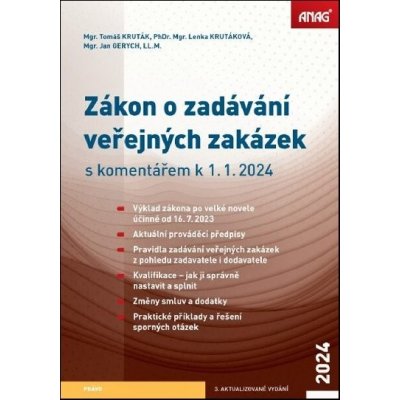Zákon o zadávání veřejných zakázek s komentářem k 1. 1. 2024 – Hledejceny.cz