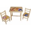 ČistéDřevo Dětský dřevěný stoleček s židličkami Medvídek Pú