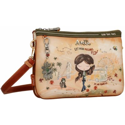 Anekke crossbody kabelka s odepínacím popruhem Peace & Love Camel – Zboží Mobilmania