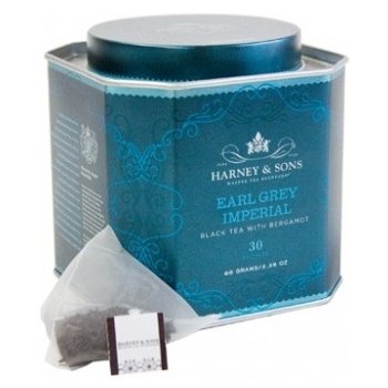 Harney & Sons Earl Grey Imperial 30 hedvábných pyramidiálních sáčků v plechové dóze