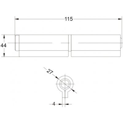 Rozebiratelný navařovací pant 7 variant Varianta: 7. varianta 27x115x44x4mm – Hledejceny.cz