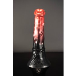 Twisted Beast Orobas Demon Blood Ombre Small prémiové silikonové dildo 20 x 2,9 - 5,5 cm