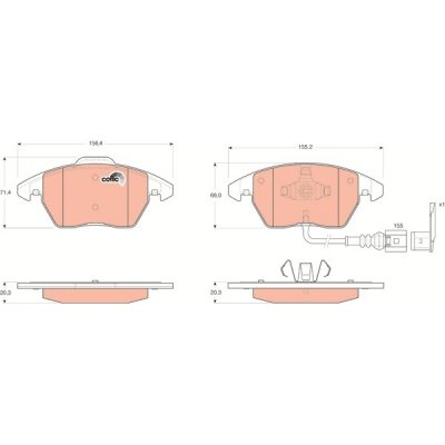 Sada předních brzdových destiček TRW GDB1550 TR GDB1550 – Zbozi.Blesk.cz