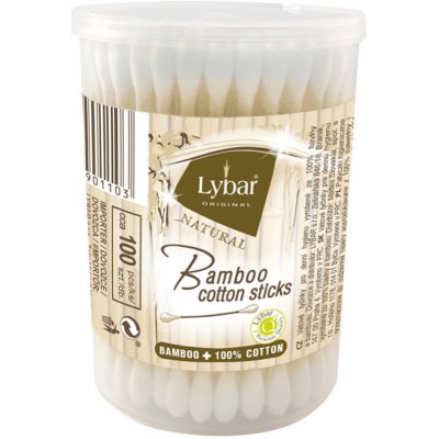 Lybar Vatové tyčinky bambus (kulatá dóza) 100 ks – Zboží Mobilmania