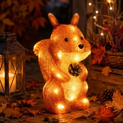 Haushalt International LED Dekorace Veverka š 15 × h 24 × v 30 cm – Hledejceny.cz
