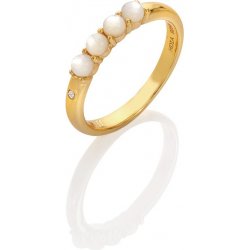 Hot Diamonds pozlacený prsten s diamantem a perličkami Jac Jossa Soul DR252