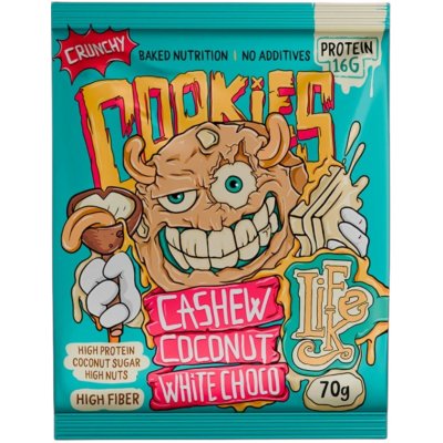 LifeLike Cookies Crunchy cashew coconut white choco 70 g – Sleviste.cz
