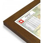 Excart Maps Švýcarsko - nástěnná mapa 140 x 100 cm Varianta: mapa v dřevěném rámu, Provedení: Pegi tmavý ořech – Zboží Dáma