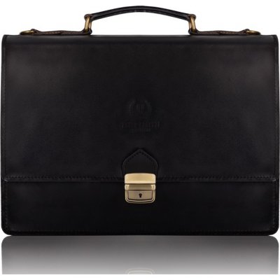 Paolo Peruzzi Klasická pánská kožená aktovka černá – Sleviste.cz
