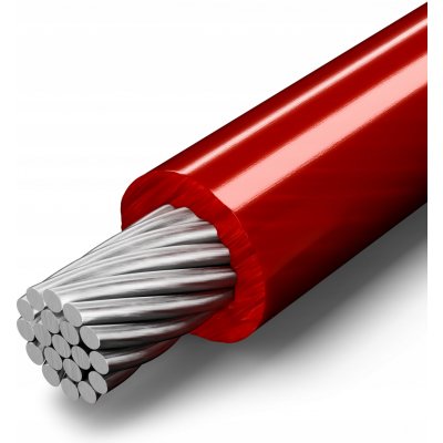 Ocelové lanko potažené PVC 2/4mm 1x19 červené, 50m – Hledejceny.cz