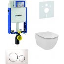 Geberit Kombifix WC Ideal Standard Tesi + Tlačítko Sigma20 bílá/lesklý chrom/bílá + Sedátko 110.302.00.5 NF4