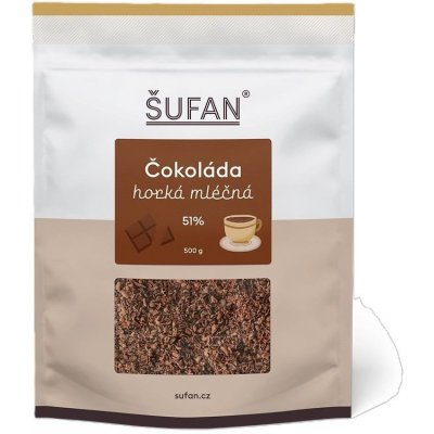 Šufan Horká mléčná čokoláda 51% Peru 500 g – Zboží Dáma