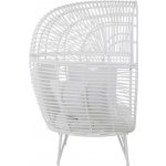 J-Line by Jolipa ratanové zahradní křeslo Lounge White Oval 117 x 110 x 151 cm Bílé – Hledejceny.cz