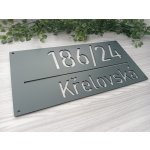 Domovní číslo tabulka, vlastní text 20x40cm - Plastová deska (antracit RAL 7016) – Hledejceny.cz
