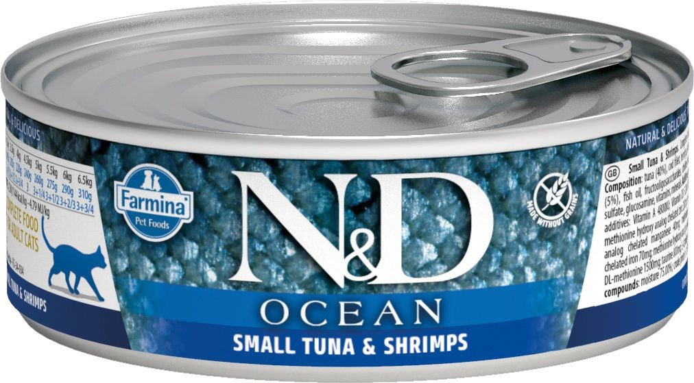 N&D GF Cat Ocean Adult Small Tuna & Shrimps 80 g