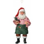 Clayre & Eef Závěsná vánoční dekorace Santa Claus držící mašinku - 9*6*17 cm – Hledejceny.cz