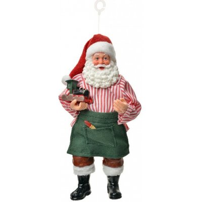 Clayre & Eef Závěsná vánoční dekorace Santa Claus držící mašinku - 9*6*17 cm – Hledejceny.cz