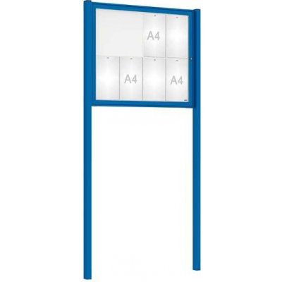 PROCITY Venkovní elegantní vitrína Tradition, 8 x A4, včetně sloupků, modrá | Zboží Auto