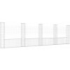Příslušenství k plotu Nabytek XL Gabionový koš ve tvaru U s 5 sloupky železo 500 x 20 x 150 cm