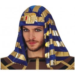 Faraon modro zlatá pokrývka hlavy
