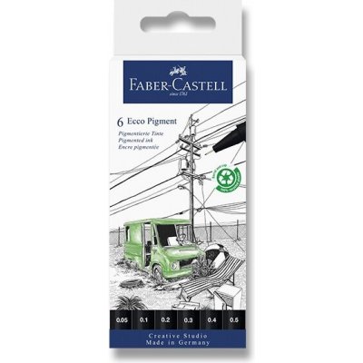 Faber-Castell Ecco Pigment sada 6 ks 0071/2660060 – Zboží Mobilmania