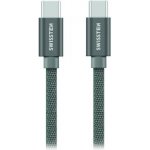Swissten kabel Textile USB-C 1,2m, šedá – Zboží Živě
