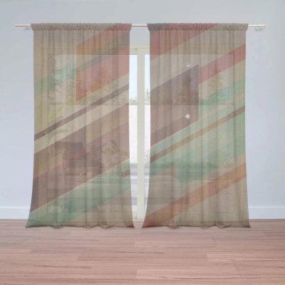 Záclony Hnědá abstrakce: 2 ks - 150x250 cm - Sablio – Hledejceny.cz