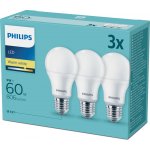 Philips LED žárovka E27 8W 2700K 230V A60 SET3ks P775490 – Sleviste.cz