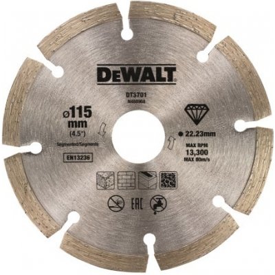 DT3711 Diamantový kotouč ze slinutých karbidů 125x22,2 mm na suché řezání betonu a cihel DeWALT DT3711