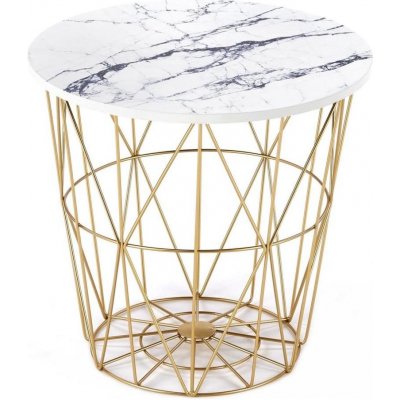 Halmar HA0007HARISSA 41 x 42 cm zlatá / bílý dekor mramoru – Zboží Dáma