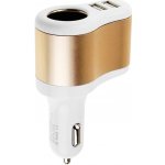 CAR.COOL 7490 USB nabíječka do auta, 2 USB port, bílo-zlatá – Zboží Mobilmania