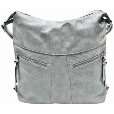 Velký světle šedý kabelko-batoh z eko kůže – Zboží Mobilmania