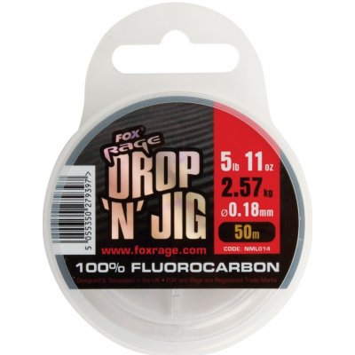 Fox Rage Fluorocarbon Drop 'N' Jig Fluorocarbon 50 m 0,18 mm 2,57 kg – Zboží Mobilmania