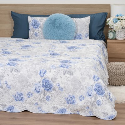 4Home Přehoz na postel Roses in blue, 220 x 240 cm + 2x 40 x 40 cm – Zboží Dáma
