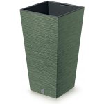 Prosperplast Květináč FURU SQUARE 24 cm zemitě zelený – Zboží Mobilmania