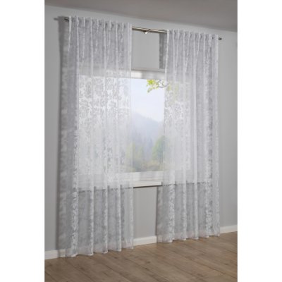 Sehlbach Závěs se skrytými poutky květinový, bílý, 245 x 135 cm – Hledejceny.cz