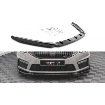 Maxton Design Maxton Design spoiler pod přední nárazník ver.3 pro Škoda Octavia RS Facelift Mk3, černý lesklý plast ABS | Zboží Auto