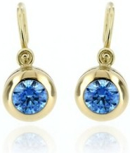 Šperky Jan Kos zlaté náušnice s modrým kamenem 47100144