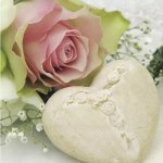 Ubrousek 33x33cm Růže a srdce – Zboží Dáma