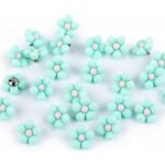 Knoflík plastový 14 mm 3D květ mint – Zboží Dáma