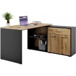 Nejlevnější nábytek Rohový psací stůl NEJBY DUKE II, černý/dub wotan – Zboží Dáma