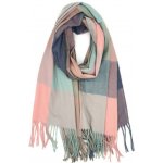 Classic Scarf dámská růžová šedá bílá kostkovaná – Zboží Dáma