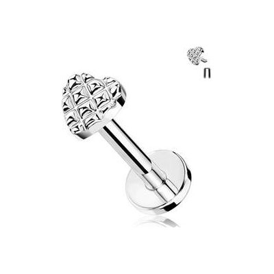 Šperky4U labreta cartilage piercing srdíčko LB0036ST-1208 – Zboží Dáma