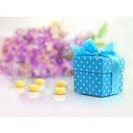 PartyDeco PartyDeco Krabičky puntíkované - modré s mašličkou 10 ks – Zboží Dáma